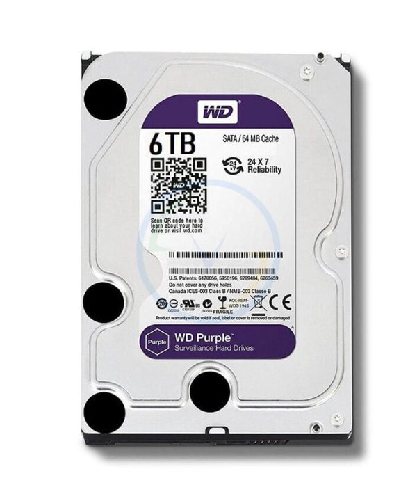 Ổ cứng HDD Western Purple 6TB 3.5 inch, 5640RPM, SATA3, 128MB Cache (WD62PURZ)