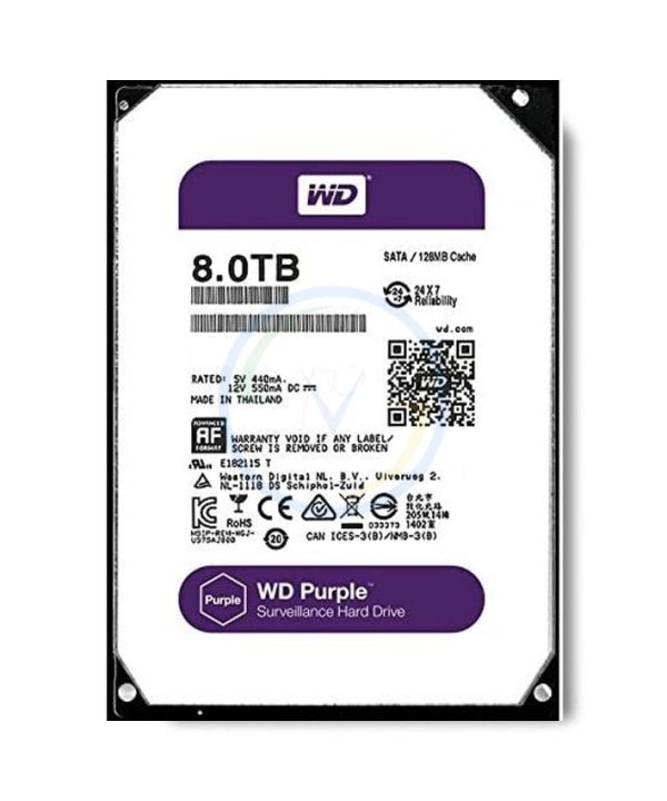 Ổ cứng HDD Western Purple 8TB 3.5 inch, 7200RPM, SATA3, 256Mb Cache (WD82PURZ)
