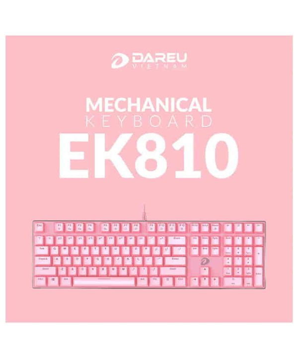 Bàn phím DARE-U EK810 Pink (Led Pink-Brown Switch)