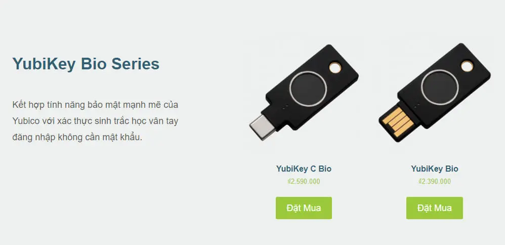 Khóa bảo mật: YubiKey Bio Series